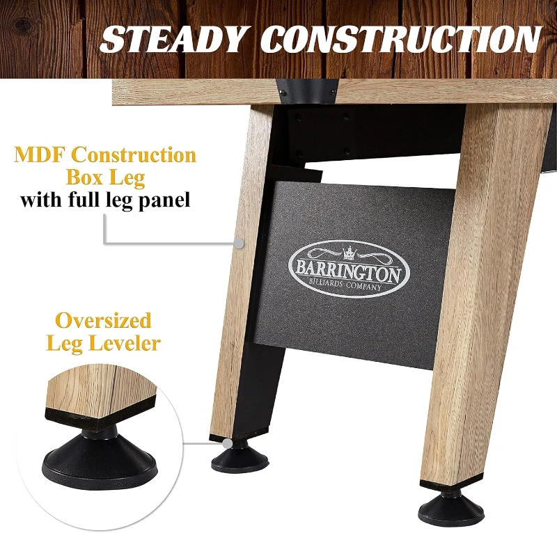 Barrington 9-ft Modern Industrial Shuffleboard Table — Compact, Durable with Accessories