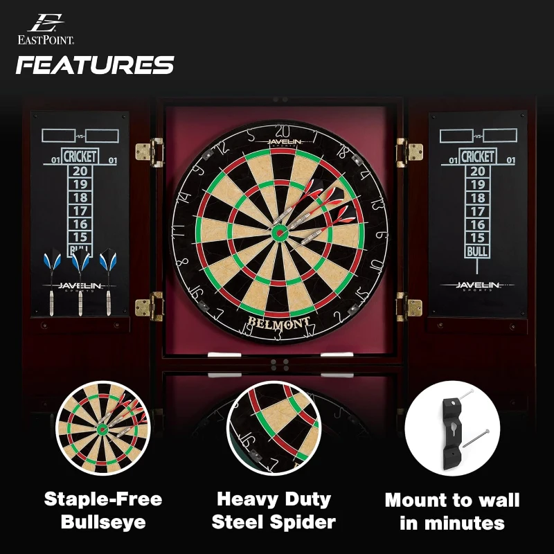 EastPoint Sports Belmont 18"" Bristle Dartboard & Cabinet Set