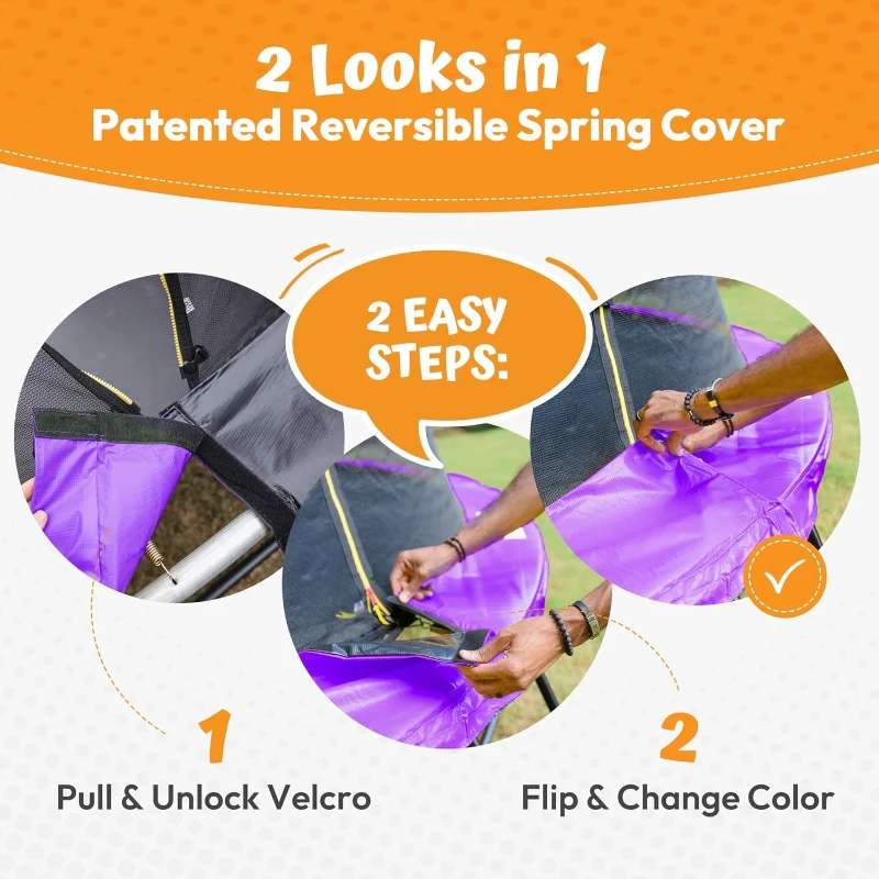 JUMPZYLLA Recreational Trampoline with Safety Enclosure and Ladder — 8FT/10FT/12FT/14FT/15FT/16FT, ASTM-Certified, Rust-Resistant Frame