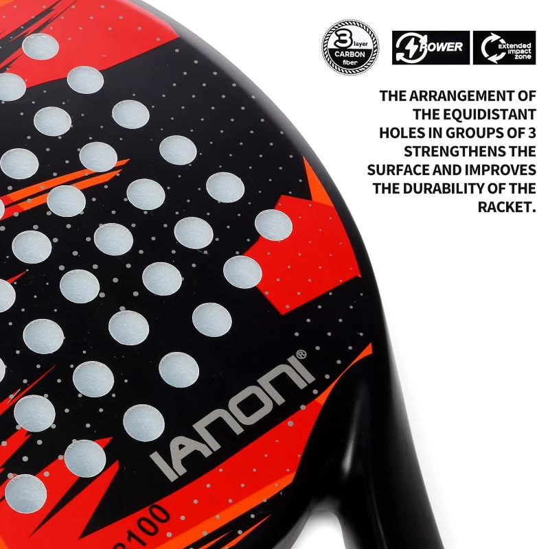 Carbon Fiber Surface Padel Racket — EVA Memory Foam Core, Lightweight Design
