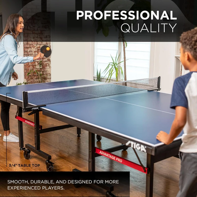 STIGA Advantage Series Table Tennis Tables – 13/15/19/25 mm Tops, QuickPlay 10-Minute Assembly, Playback Mode, Lockable 4"" Casters