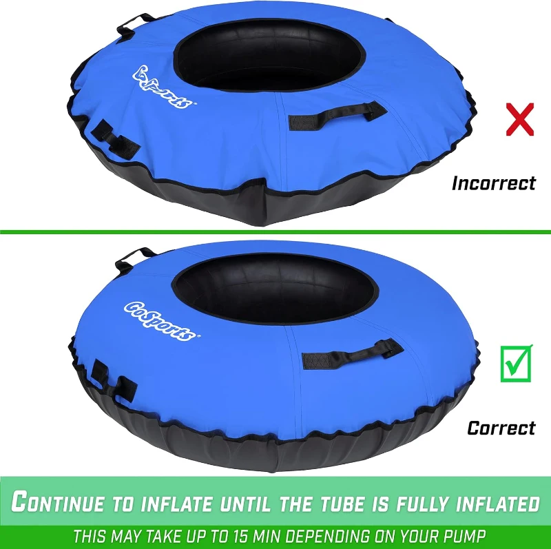 GoSports 44-Inch Commercial Snow Tube with Double-Stitched Canvas Cover and Coated Bottom (Choose Style)