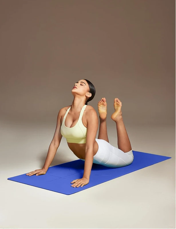 Heathyoga Eco-Friendly TPE Yoga Mat with Body Alignment System, SGS-Certified Non-Slip Surface and 6mm Cushioning, Extra-Large 72"" x 26""