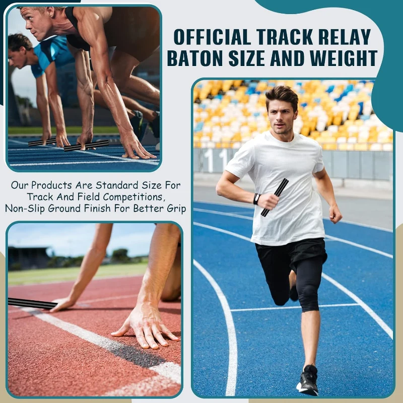 Hanaive 12-Pack Aluminum Relay Batons — Official 11.73 x 1.5 in Size, Non-Slip Grip, Corrosion-Resistant