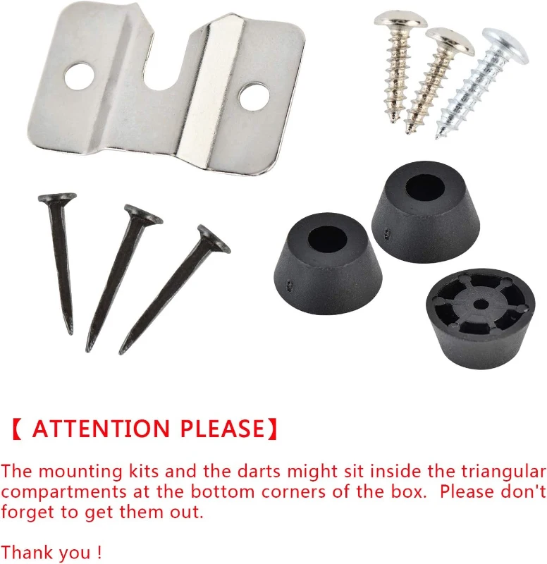 LinkVisions Professional Dartboard with Staple-Free Wiring, Tournament Size, 12 18g Steel-Tip Darts & Mounting Accessories