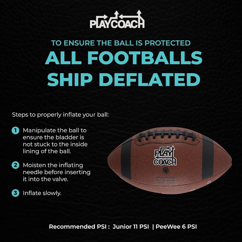 Youth Junior & Peewee Football with 10 Passing Routes — Leather Kids Football (Junior & Peewee Sizes) Endorsed by Drew Brees, Great for Ages 6–12