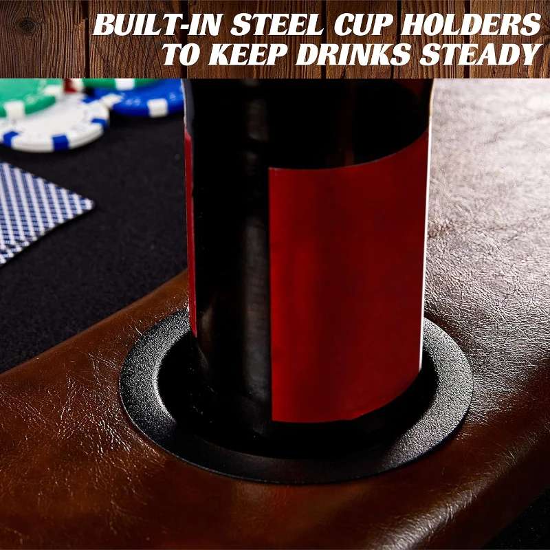 Barrington Poker Folding Table & Tabletop Collection — Padded Casino-Style Rail with Felt Play Surface for Texas Hold'em (Multi-Style)