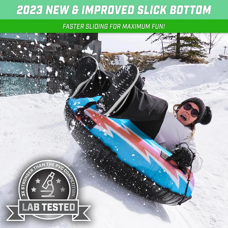 GoSports 44-Inch Heavy-Duty Snow Tube — Commercial-Grade Winter Sled with Durable Canvas Cover (Choose Your Style)