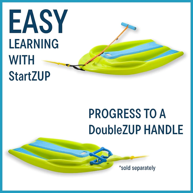 ZUP Coast All-in-One Kids Training Board — Wakeboard, Kneeboard & Water Skis with Tow Rope and StartZUP Handle