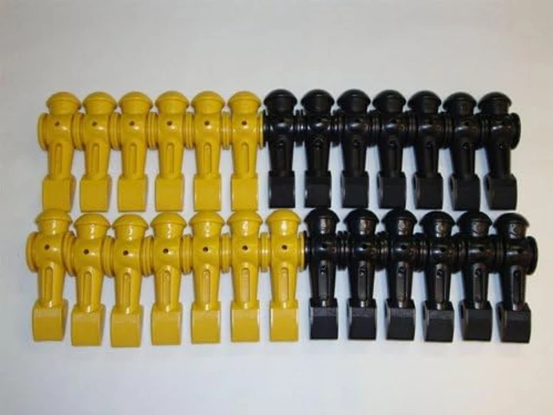 Tornado Counterbalanced Foosball Players — Set of 26 (Black & Yellow)