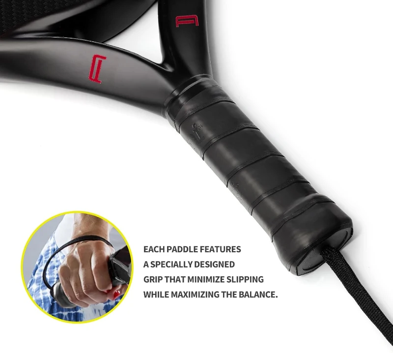 Carbon Fiber Padel Racket with EVA Memory Flex Foam Core – Lightweight Padel Racquet