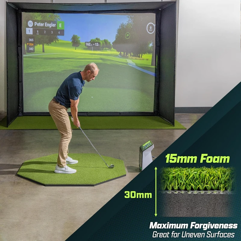 GoSports Elite Golf Hitting Mat – Commercial-Grade Turf Driving Range Mat for Indoor/Outdoor Practice, Golf Simulators (Multiple Sizes & Thicknesses)