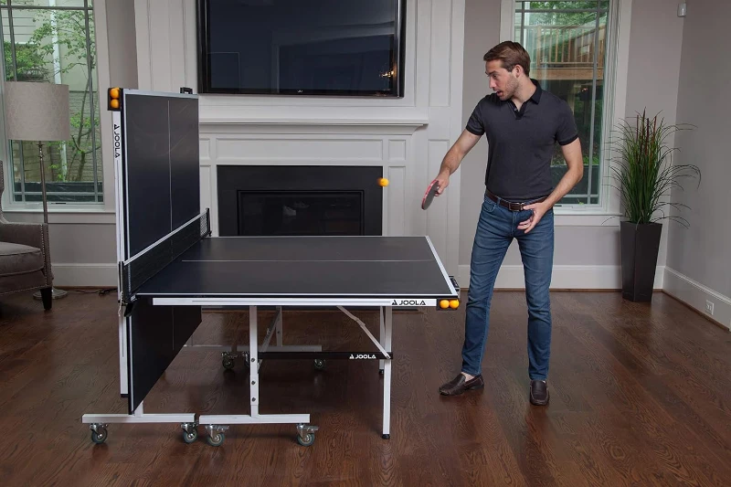 JOOLA Rally TL Professional MDF Indoor Table Tennis Table - 9x5ft Tournament Quality, Quick Clamp Net, 10–15 Minute Assembly, Playback Mode