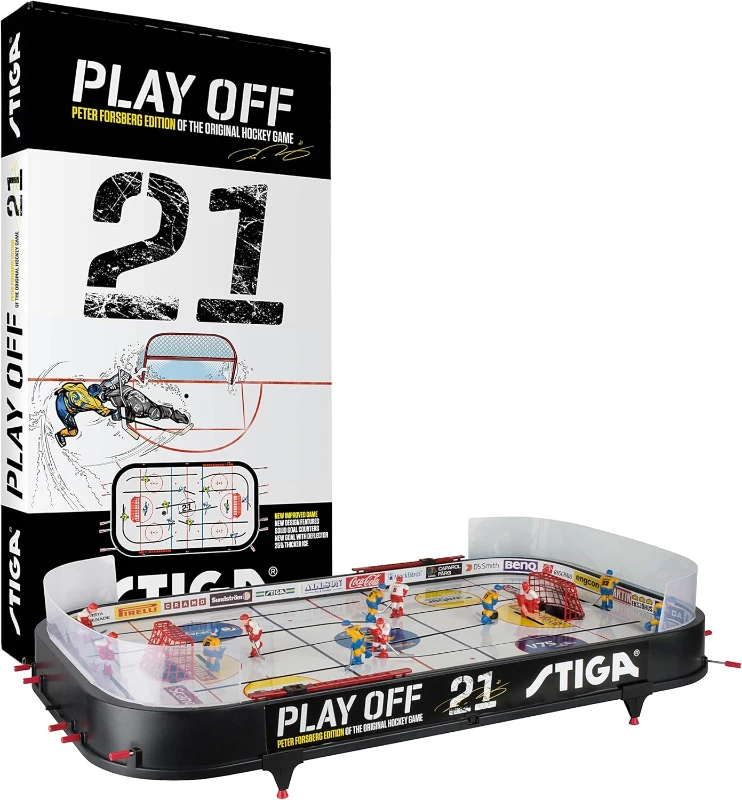 STIGA Play Off 21 Table-Top Rod Hockey Game — Classic Action with 2 Pucks Included