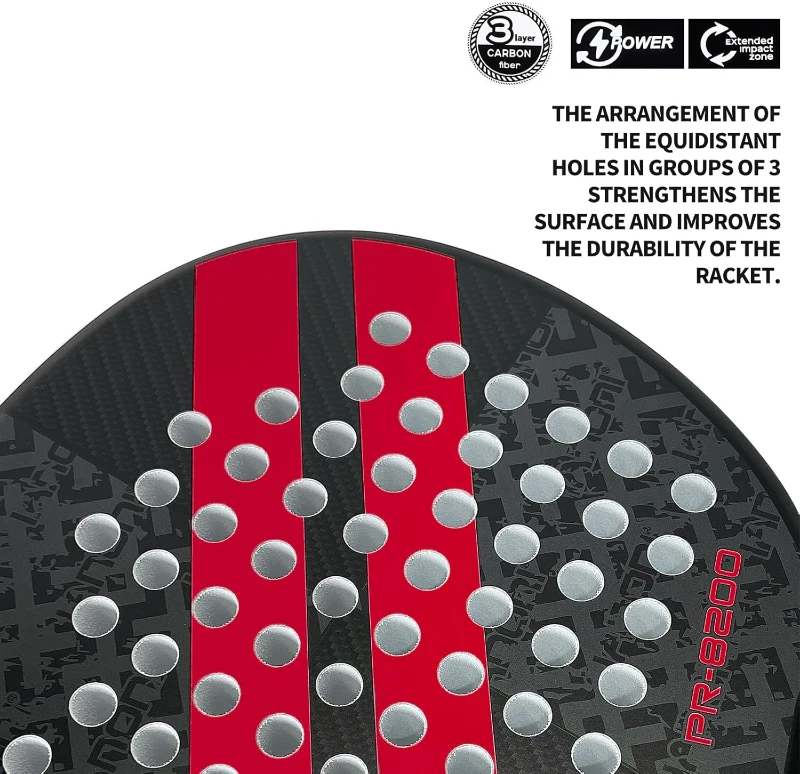 Carbon Fiber Padel Racket with EVA Memory Flex Foam Core – Lightweight Padel Racquet