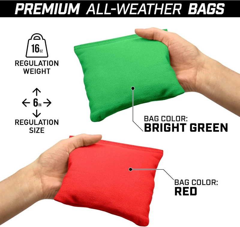 GoSports Regulation 4 ft x 2 ft Wooden Cornhole Set with Light Brown Stain, Includes Carrying Case & Bean Bags