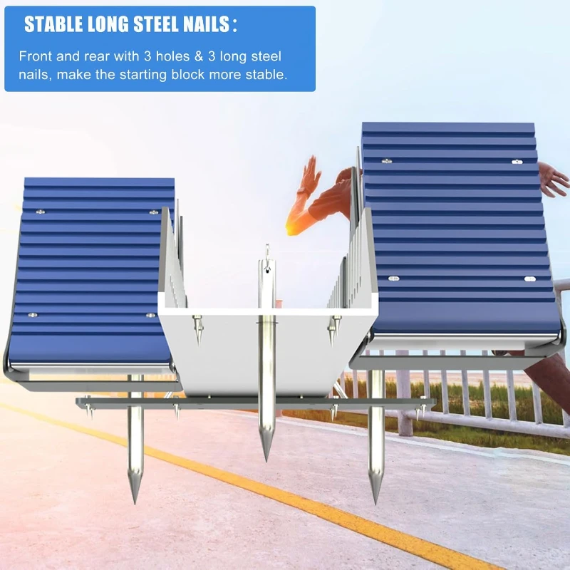 Multi-Function 25in Adjustable Starting Blocks – Aluminum Sprinter Pedals with 6 Angle Positions