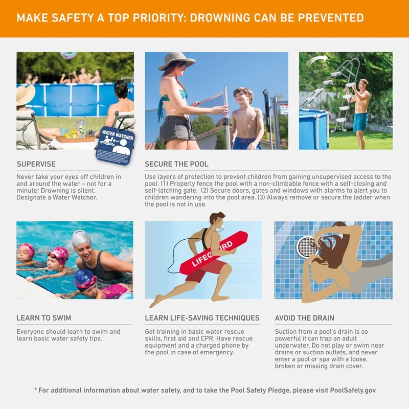 Intex Metal Frame Round Above-Ground Family Pool, 12 ft x 30 in, Blue — for Ages 6 and Up