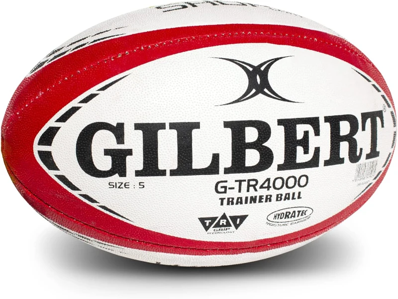 Gilbert G-TR4000 Rugby Ball (World Rugby Shop) — Hand-Stitched, 3-Ply Training Ball — Sizes 3, 4 & 5