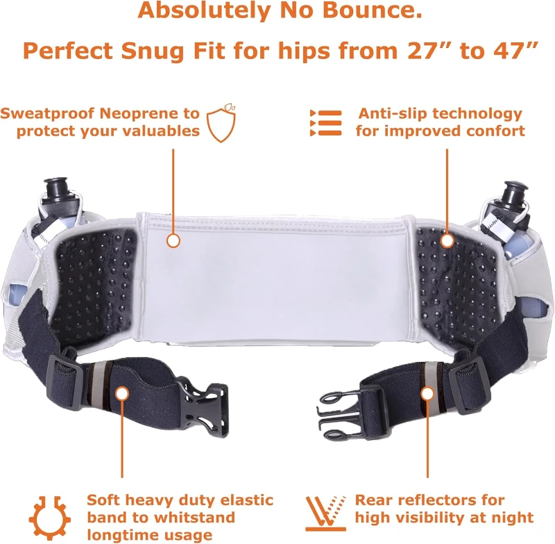 No.1 Hydration Belt by Runtasty - Elite Running Fuel Belt w/2 BPA-Free 10 oz Bottles, Tilt-Up Touchscreen Pocket, Fits All iPhones, Includes Runners Ebook & No-Bounce Fit
