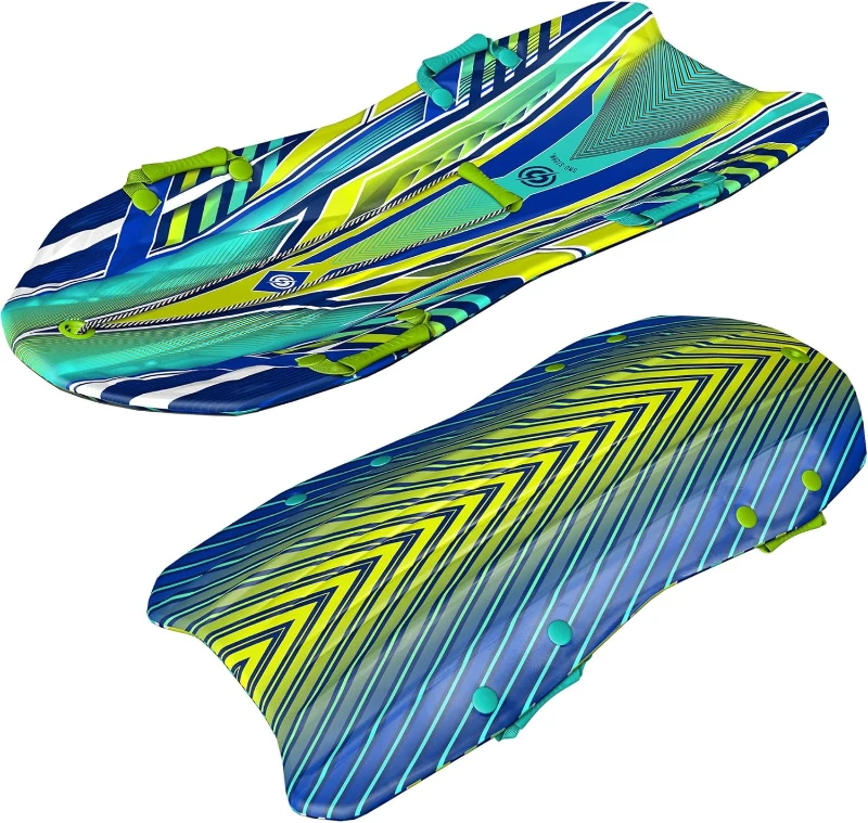 Sno-Storm Premium Foam Snow Sled — Contoured, Durable Foam Sled with Tow Rope and Handles, 50"" x 24"" Lightweight Ride