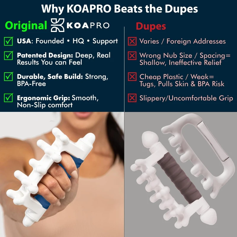 KOAPRO Whole-Body Myofascial Release Tool — Manual Trigger-Point & Deep-Tissue Massager Stick for Fascia Health and Cellulite