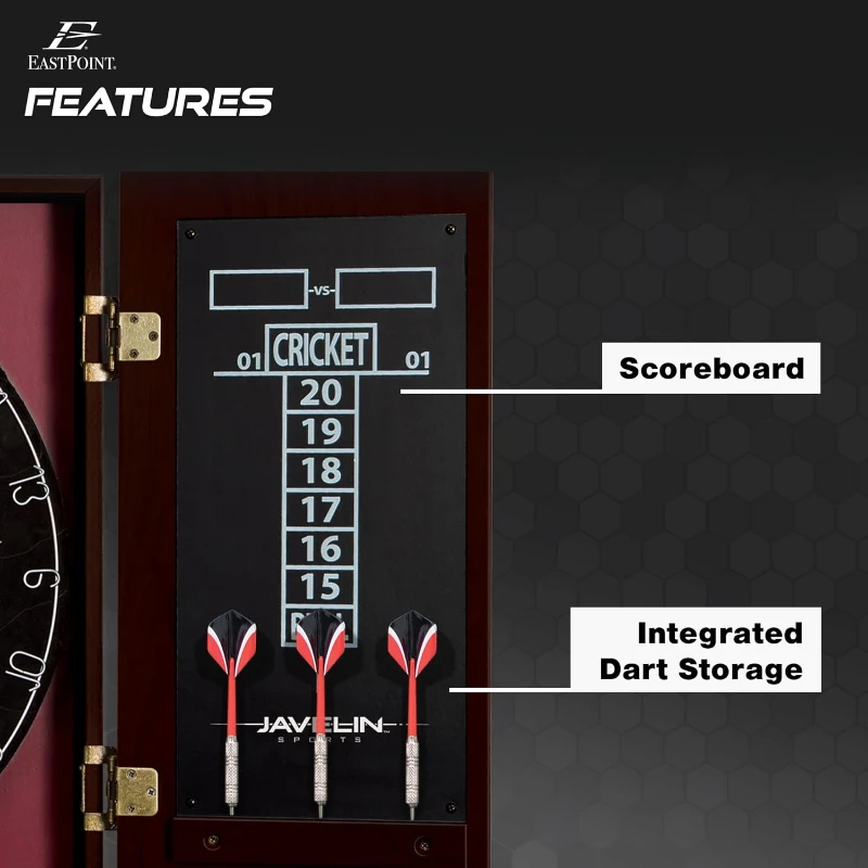 EastPoint Sports Belmont 18"" Bristle Dartboard & Cabinet Set