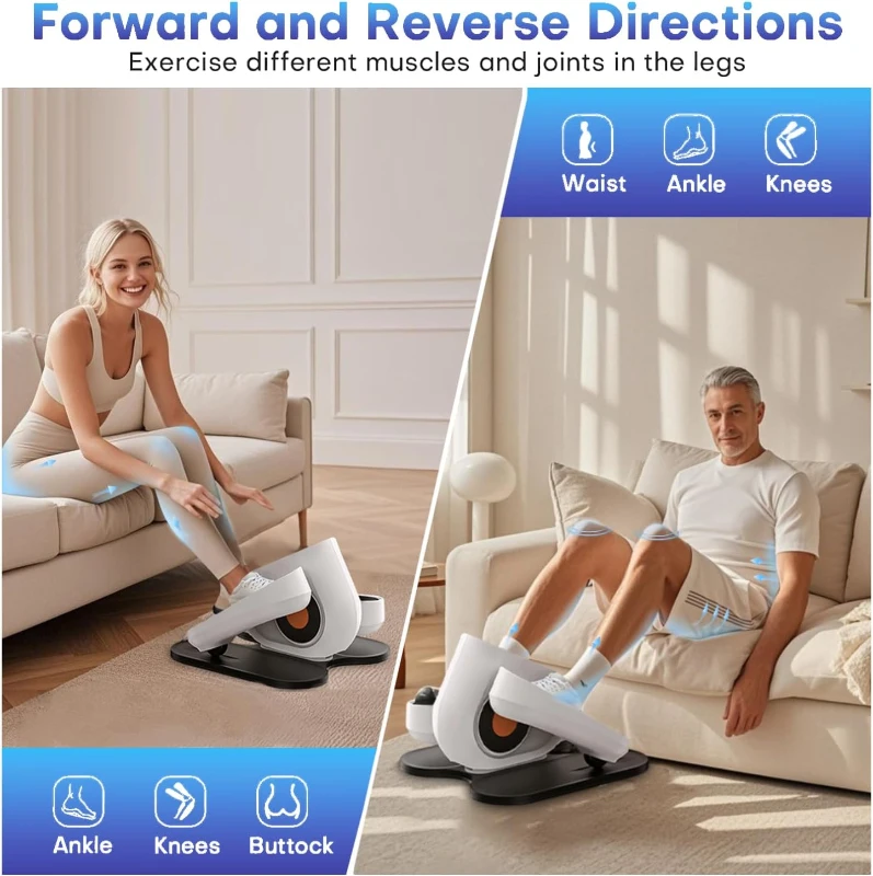 HJDFGSS Under-Desk Elliptical Machine — Electric Seated Pedal Exerciser for Leg Rehabilitation, 10-Speed, White