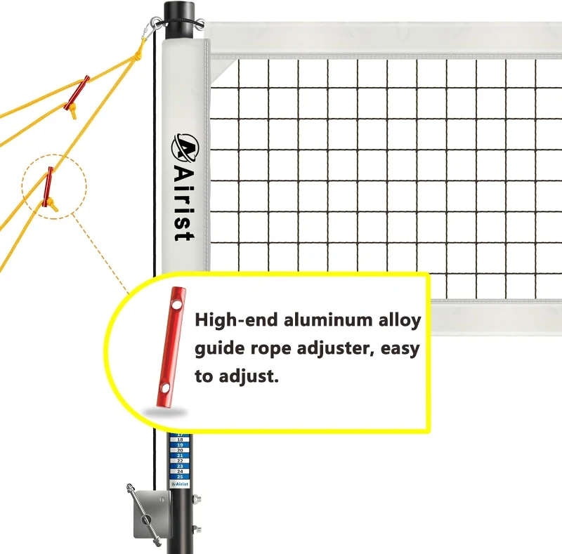 Heavy-Duty Outdoor Volleyball Net with Anti-Sag Steel System – Adjustable 42mm Aluminum Poles, Professional 32'x3' Net Kit with Ball & Carry Bag