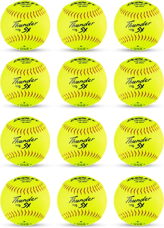 DUDLEY Slowpitch Softballs | Official USASB & USSSA | 12-inch Multiple 12-Count Options