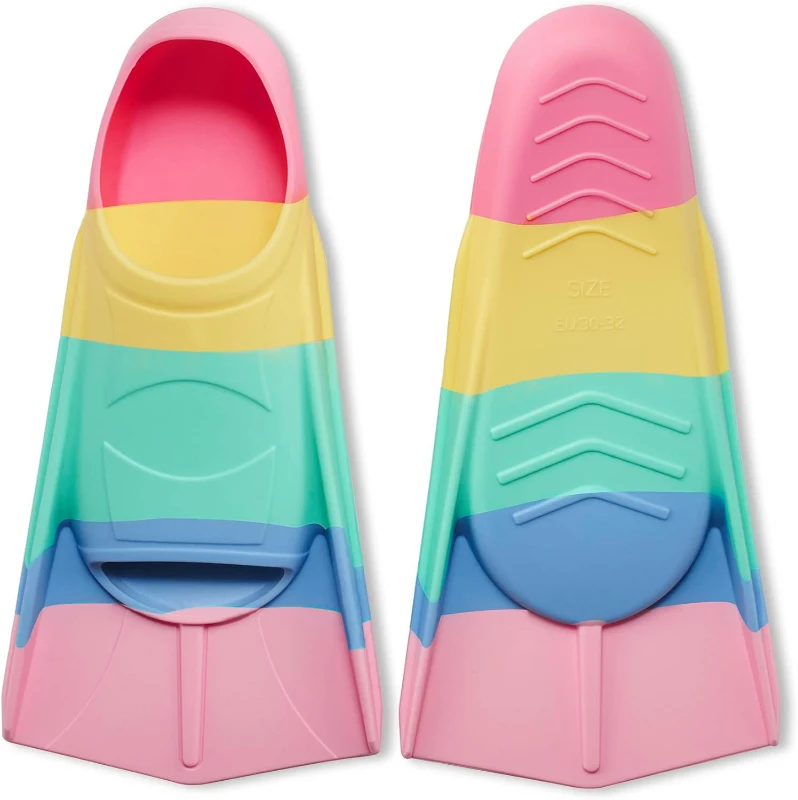 Prsca Kids Lap Swim Fins – Short Youth Flippers for Training, Children Girls Boys, Beginner-Friendly