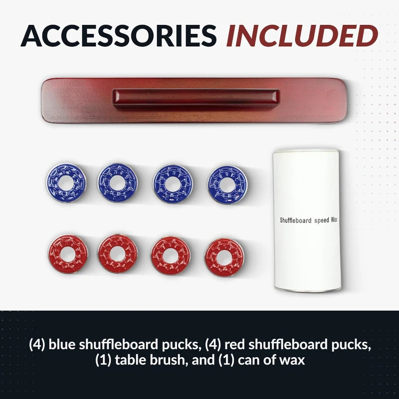 Hathaway Merlot 12-Foot Shuffleboard Table — Walnut Finish, Lacquered 1.75"" Birch Playfield, Built-In Scorer & Cabinet, Climate Adjusters