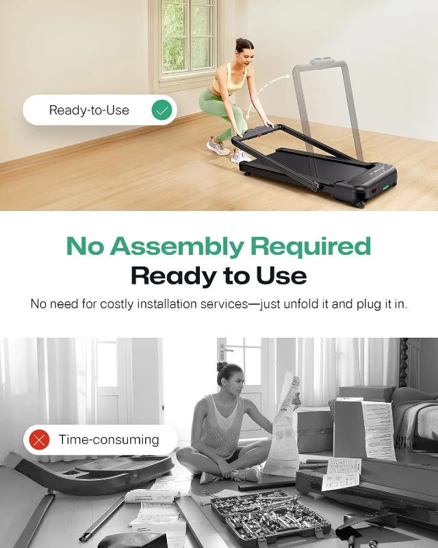 UREVO Smart Treadmill with 9% Auto Incline, UREVO App, AI-Powered Music Courses, HIIT Programs & One-Click Mute