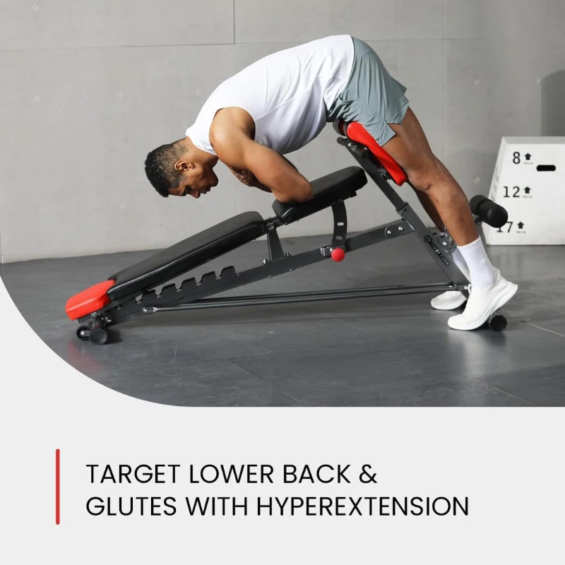 Finer Form Multi-Functional FID Weight Bench — All-in-One Adjustable Incline/Decline, Roman Chair & Hyperextension Station