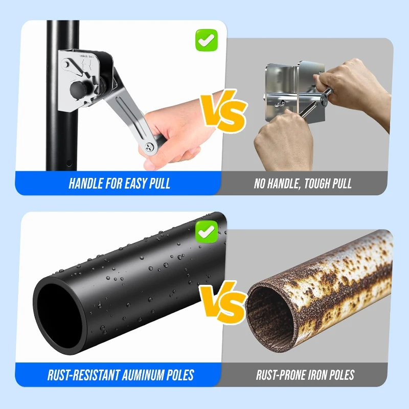 Patiassy Portable Volleyball Net for Backyard – Heavy-Duty Professional Outdoor Set with Adjustable 1.75"" Aluminum Poles, Galvanized Winch, Steel Stakes, Anti-Sag Design, Pump and 1680D Carry Bag for Beach & Grass