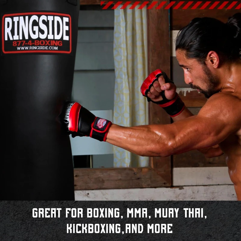 Ringside Powerhide 100 lb Soft-Filled Heavy Bag — 14 x 42 Inch, Durable Punching Bag with Chain & Swivel