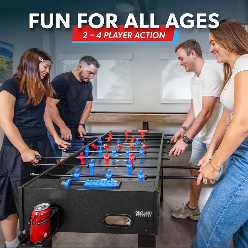 GoSports 48-Inch Foosball Table for Home, Office or Game Room - Matte Black Option