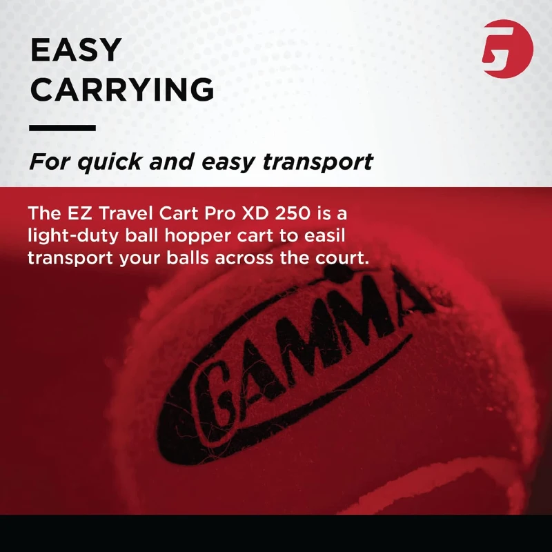 GAMMA Sports EZ Travel Cart - Portable Tennis & Pickleball Hopper with Premium Carrying Case (150/250 Capacity)