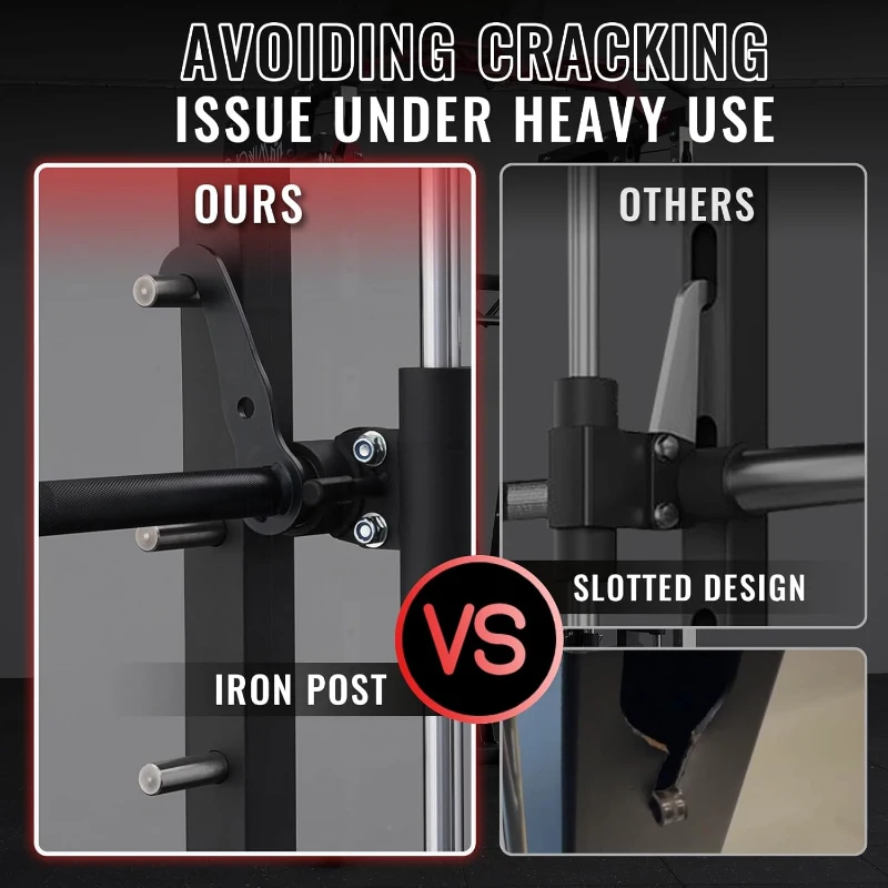 Mikolo M4 Smith Machine - 2200 lb Capacity Squat Rack with Lat Pulldown & Cable Crossover System, Complete Home Gym with Leg Hold-Down Attachment