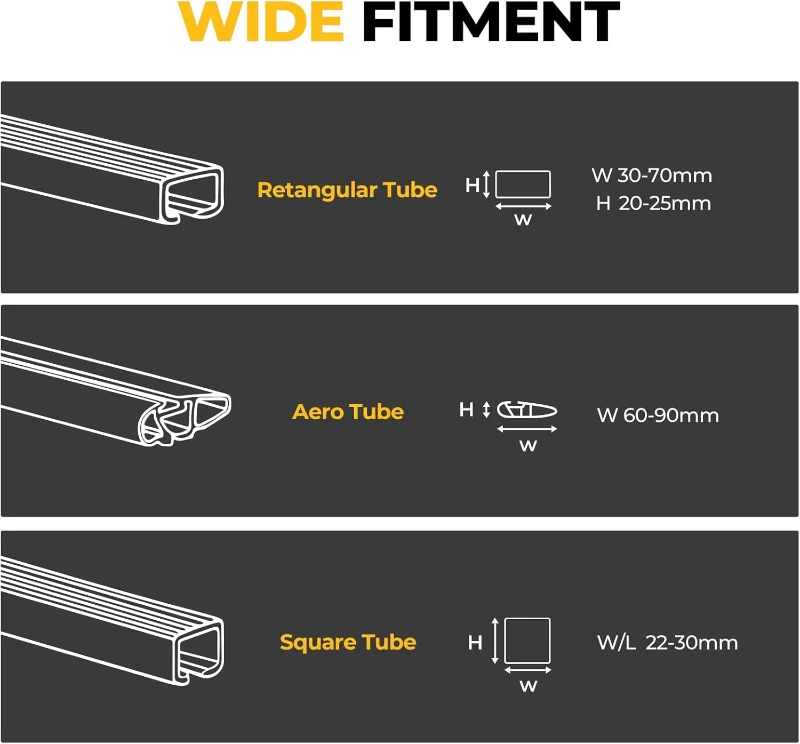 BougeRV Lockable Ski & Snowboard Rack — 28"" Sliding Extension, Holds 6 Pairs of Skis or 4 Snowboards, Crab-Style Mount for Square/Aero/Oval Crossbars