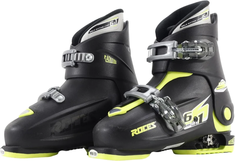 Roces IDEA UP Adjustable Kids Ski Boots — Youth Expandable Snow Boots (Mondo 19.0–22.0 / US Kids 12.5–Men 4) with 6in1 Technology