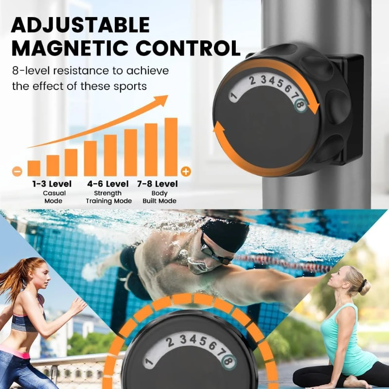 Dripex Elliptical Trainer - Ultra-Quiet Magnetic Home Elliptical with 6KG Flywheel, 8 Resistance Levels, LCD Display & Pulse Sensor