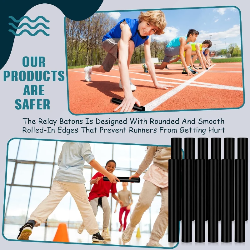 Hanaive 12-Pack Aluminum Relay Batons — Official 11.73 x 1.5 in Size, Non-Slip Grip, Corrosion-Resistant