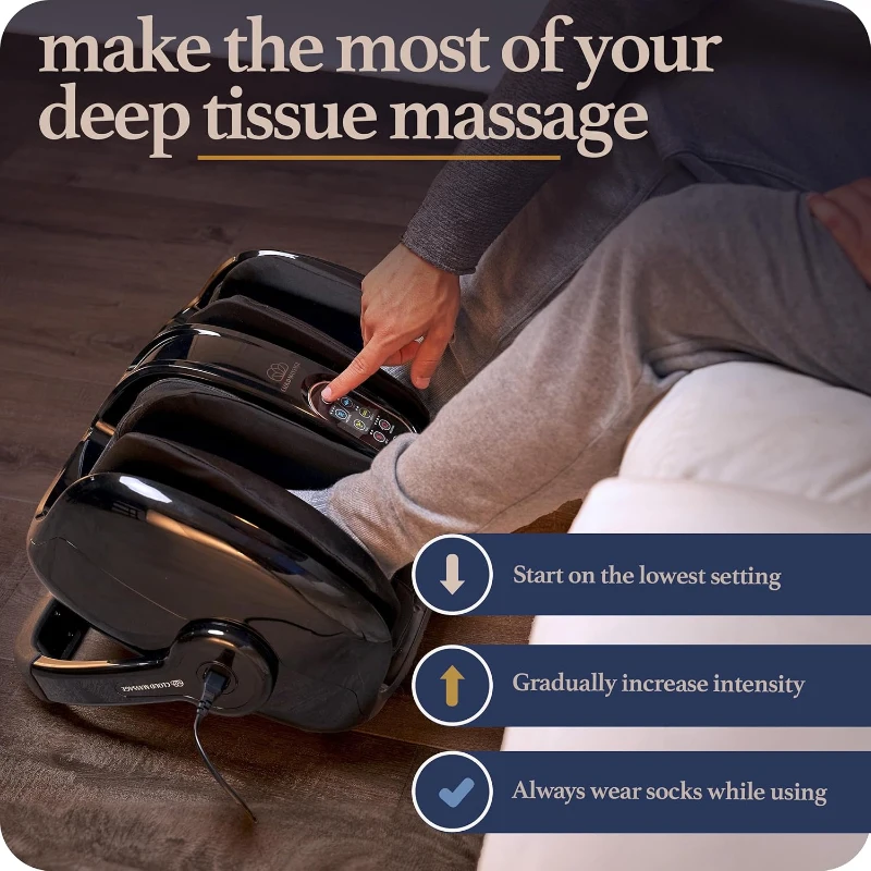 Cloud Massage Shiatsu Foot Massager with Heat — Deep Kneading Therapy for Pain Relief, Improved Circulation and Post-Activity Recovery for Plantar Fasciitis & Arthritis