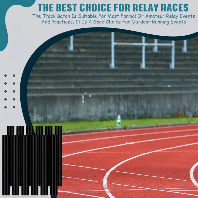 Hanaive 12-Pack Aluminum Relay Batons — Official 11.73 x 1.5 in Size, Non-Slip Grip, Corrosion-Resistant