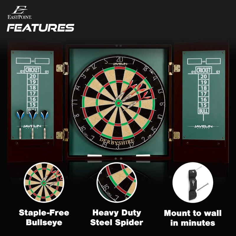EastPoint Sports Belmont Derbyshire Bristle Dartboard & Cabinet Set
