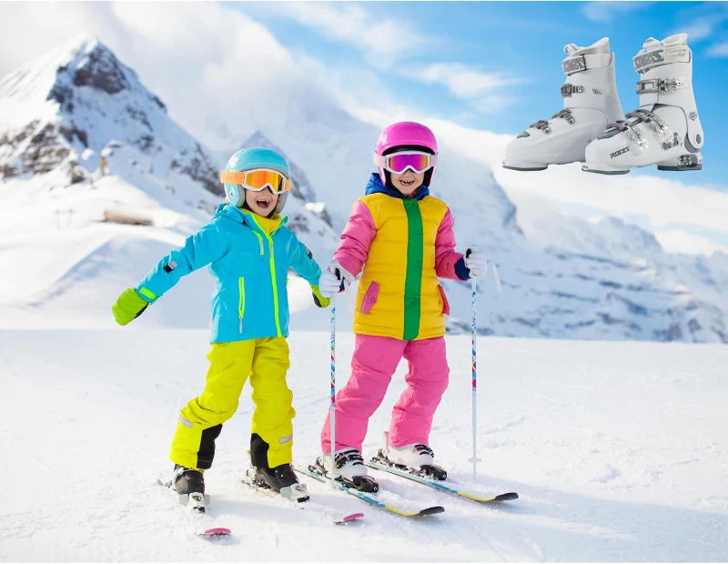 Roces IDEA UP Adjustable Kids Ski Boots — Youth & Toddler Expandable Downhill Boots (Size 22.5–25.5) for Girls & Boys