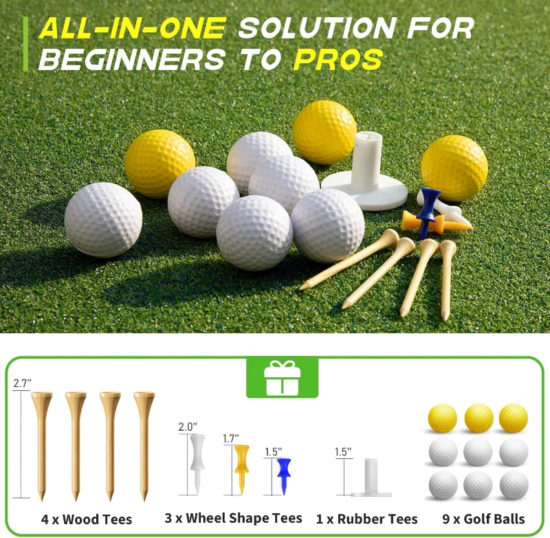 Bltend Heavy-Duty Golf Hitting Mat — 5x4ft & 5x5ft Dense Artificial Turf Practice Mats for Indoor/Outdoor Training, Backyard/Garage/Driving Range