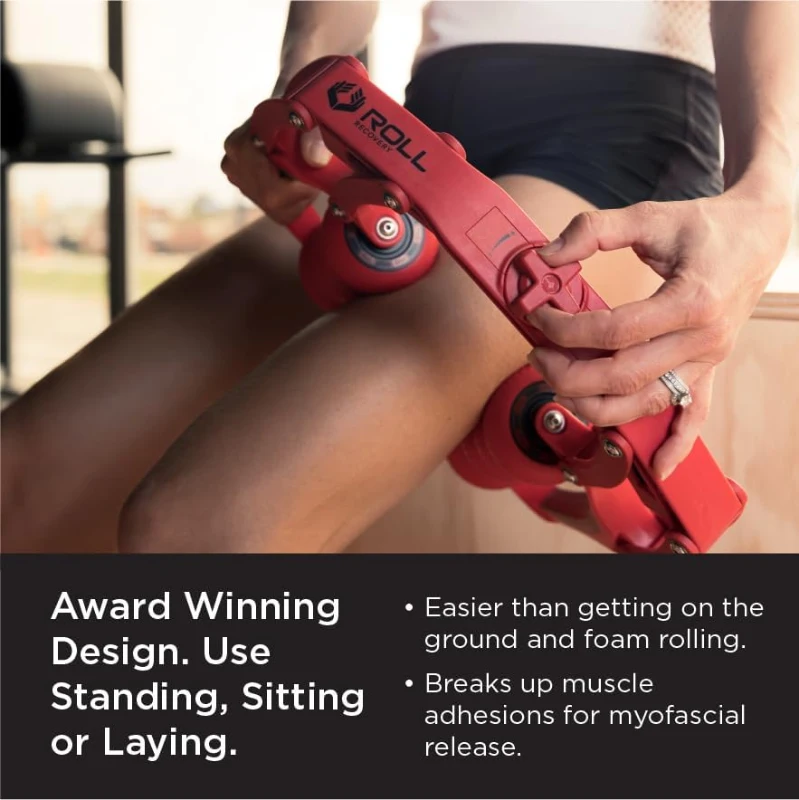 ROLL Recovery R8 Plus Deep Tissue Massage Roller (Lava Red) - Adjustable Intensity