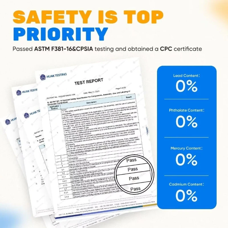 ORCC Outdoor Trampoline – Heavy-Duty 1200 lbs Capacity, Available in 16/15/14/12/10/8 ft for Kids & Adults